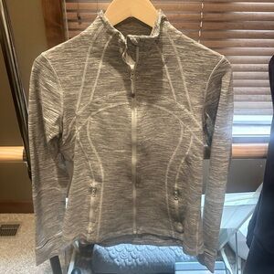 Lululemon Gray and white Zip-Up Athletic Jacket size 8